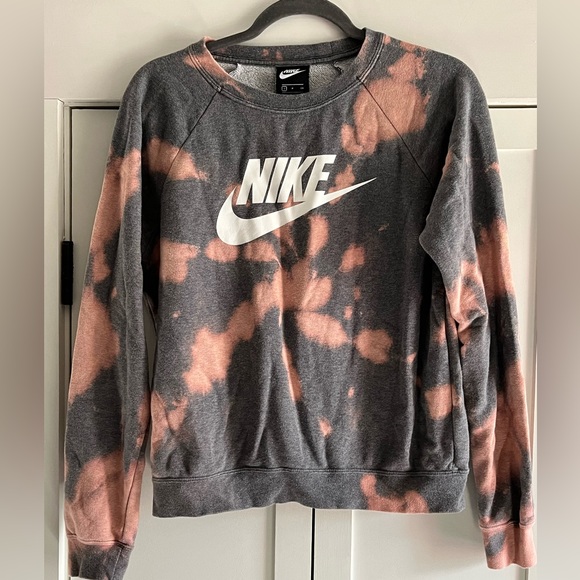 Nike sweatshirt grey with pink -bleach dyed. Small - Picture 1 of 2